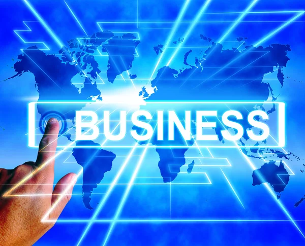 Business Map Displays Worldwide Commerce or Internet Company — Stock Photo, Image