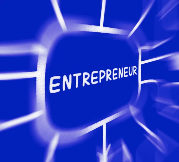 Диаграмма предпринимателя отображает бизнес-человека и стартап — стоковое фото