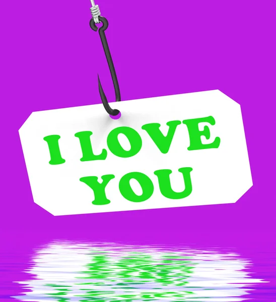 I Love You On Hook Mostra amore e romanticismo — Foto Stock