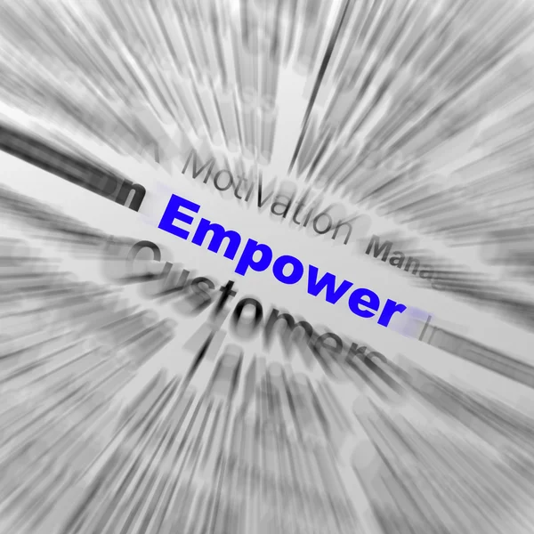 Empower sfär definition visar motivation och företag upp — Stockfoto
