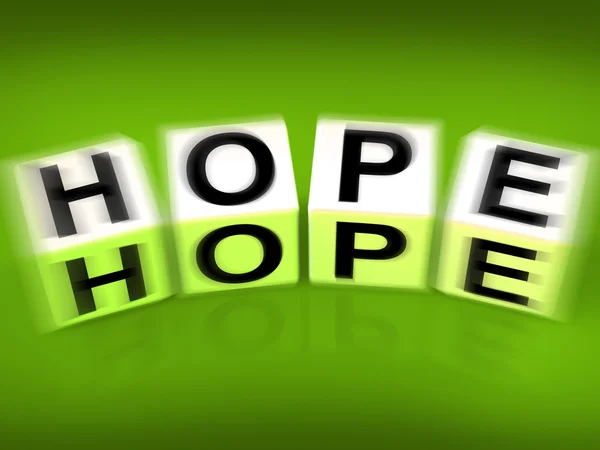 Hope Blocks Displays Wishing Hoping and Wanting — Stock Photo, Image