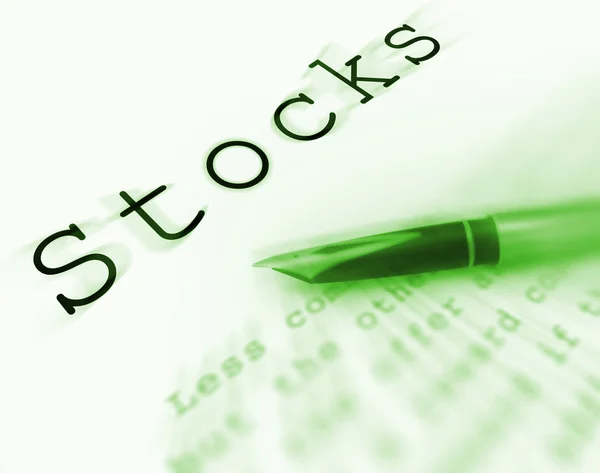 Stocks Word Displays Investing In Company And Shares — Stock Photo, Image