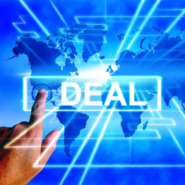 Deal kaart toont wereldwijde of internationale transacties — Stockfoto