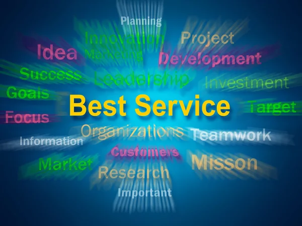 Best Service Brainstorm отображает шаги для оказания услуг — стоковое фото