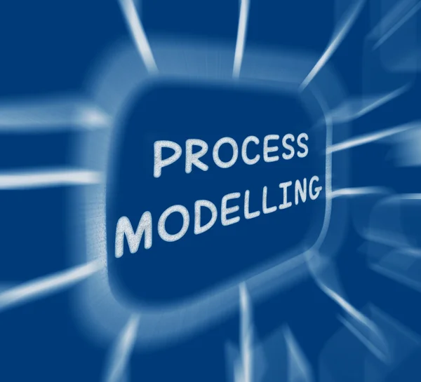 过程建模图显示代表业务流程 — 图库照片