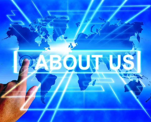 About Us Map Displays Website Information of an International Se — Stock Photo, Image