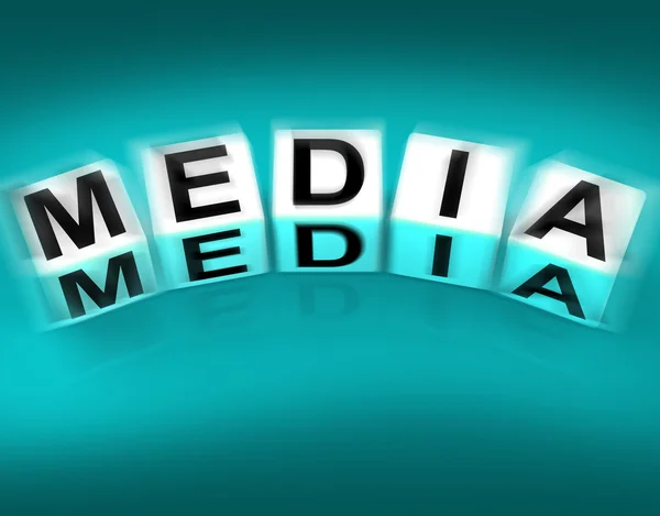Media blokuje wyświetla radio tv prasa i multimedia — Zdjęcie stockowe