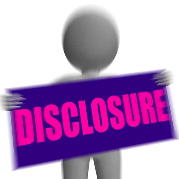 Disclosure Sign Character Displays Legal Communication And Infor — Stock Photo, Image