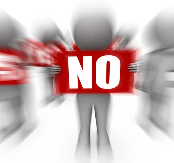 Characters Holding Yes No Signs Displays Advice And Guidance — Stock Photo, Image