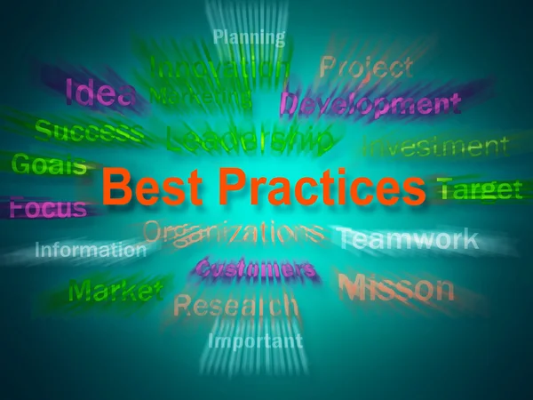 Best Practices Brainstorm Displays Optimum Business Procedures — Stock Photo, Image