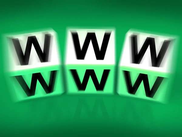 WWW Blocks Displays the World Wide Web — Stock Photo, Image