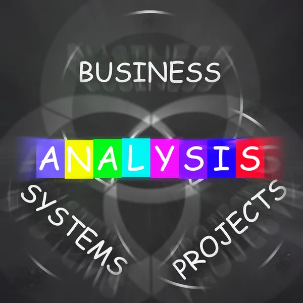 Analysis Displays Analyzing Business Systems and Projects — Stock Photo, Image