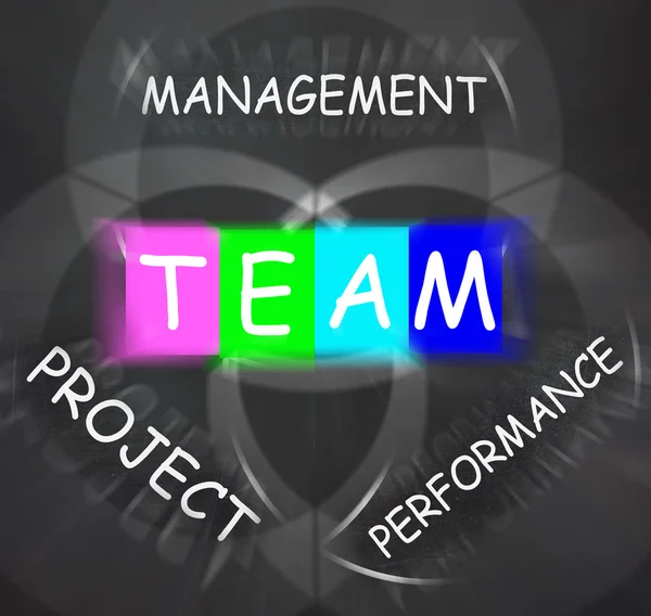 Ord visar team management projektprestanda — Stockfoto