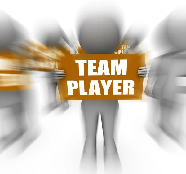 Tegn Holding Team Player Skilte Viser Teamwork eller Teamma - Stock-foto