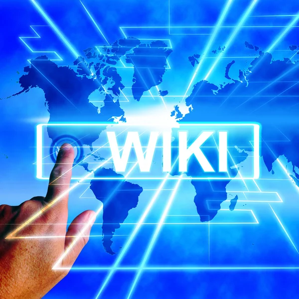 Wiki Map Displays Internet Education and Encyclopaedia Websites — Stock Photo, Image