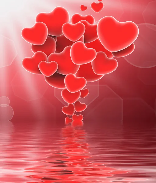 Ramo de corazones muestra dulce amor o pareja romántica —  Fotos de Stock