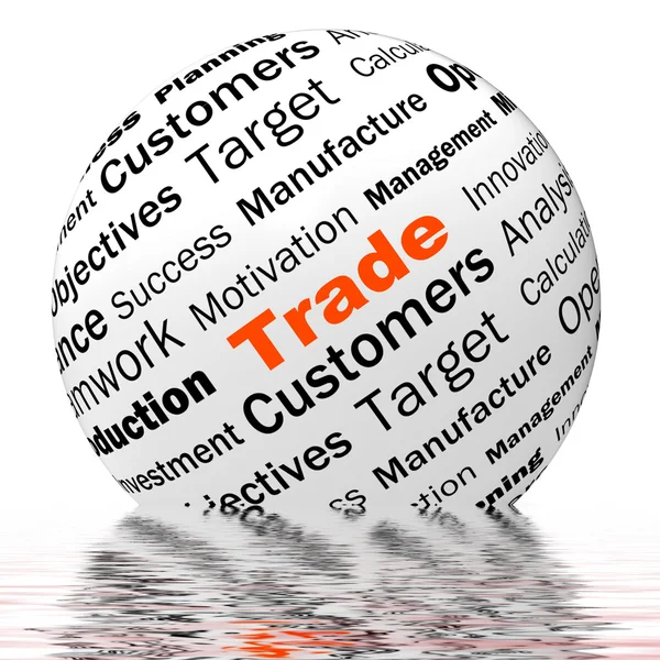 Handel sfär definition visar lager handel eller dela — Stockfoto