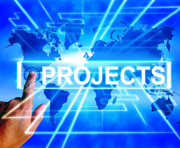 Projects Map Displays Worldwide or Internet Task or Activity — Stock Photo, Image