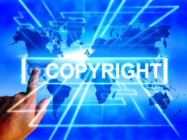 Copyright Map Displays Worldwide Patented Intellectual Property — Stock Photo, Image