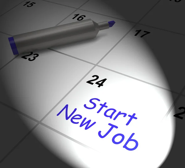 Start neuer Jobkalender zeigt Tag eins in Position — Stockfoto
