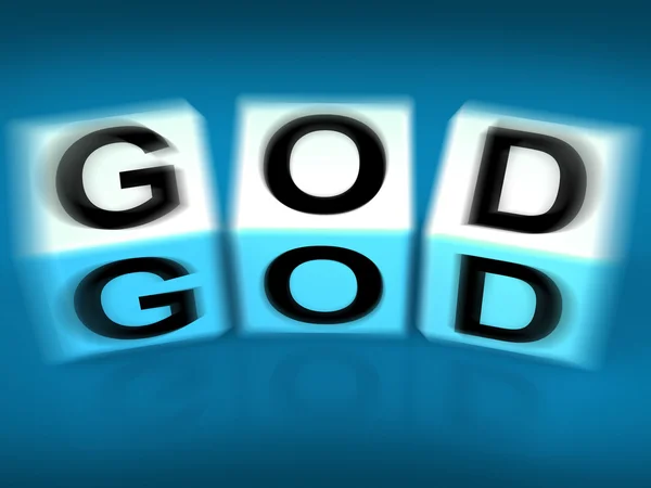 God Blocks Displays Deities Gods or Holiness — Stock Photo, Image