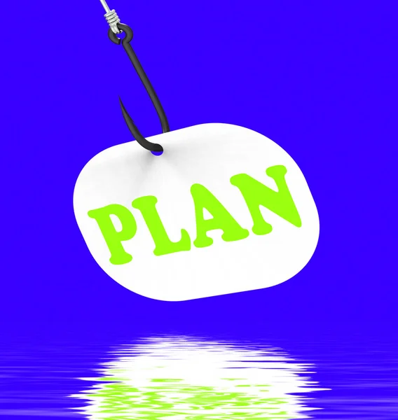 Plán na háku zobrazuje plánované cíle a poslání — Stock fotografie