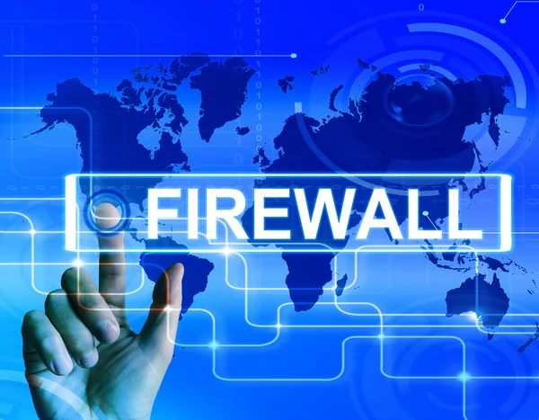 Firewall Map Viser Sikkerhed og beskyttelse på internettet - Stock-foto