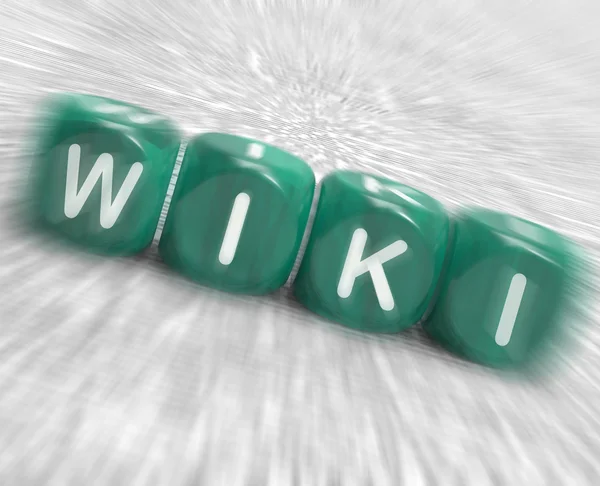 Wiki Dice Displays Learning Knowledge And Encyclopaedia — Stock Photo, Image