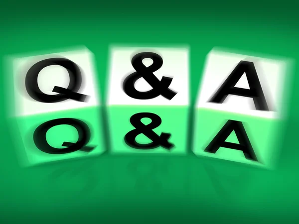 Q&a block visar frågor och svar — Stockfoto
