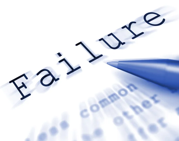 Failure Word Displays Inept Unsuccessful Or Lacking — Stock Photo, Image