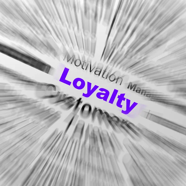 Lojalitet sfär definition visar ärlig trohet och reliabili — Stockfoto