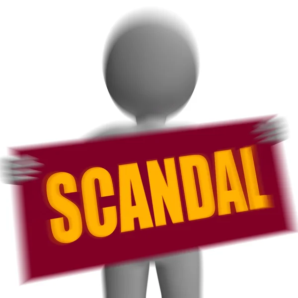 Scandal Sign Character Displays Publicized Incident Or Uncovered — Stock Photo, Image