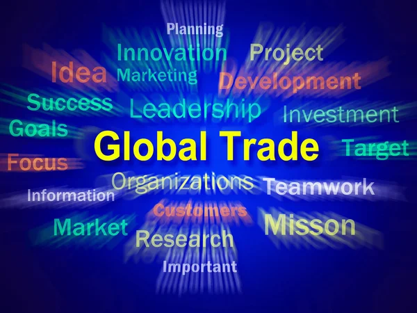 Global Trade Brainstorm Displays Planning For International Comm — Stock Photo, Image