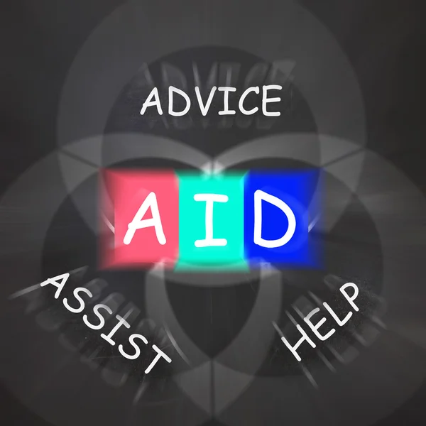 Supportive Words Displays Advice Assist Help and Aid — Stock Photo, Image