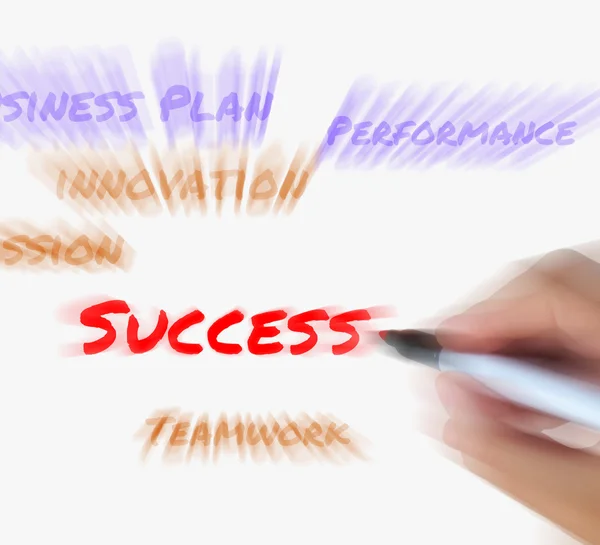 Success on whiteboard Displays Successful Solutions and Accompli — Stock Photo, Image