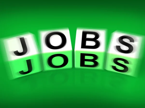 Jobb block visar sysselsättning karriärer och yrken — Stockfoto
