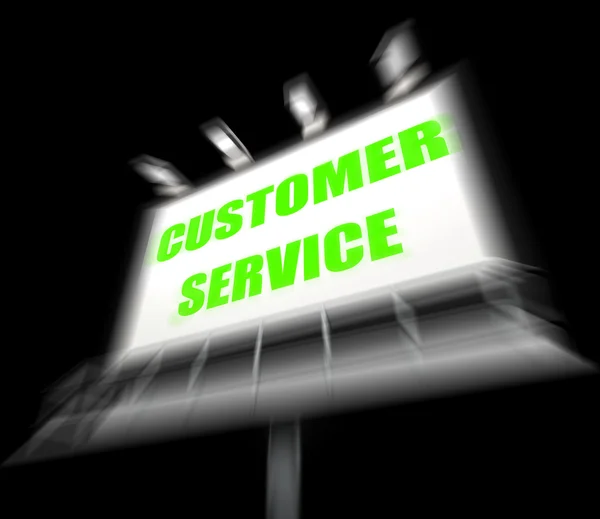 Customer Service Media Sign Displays Consumer Assistance and Ser — Stock Photo, Image