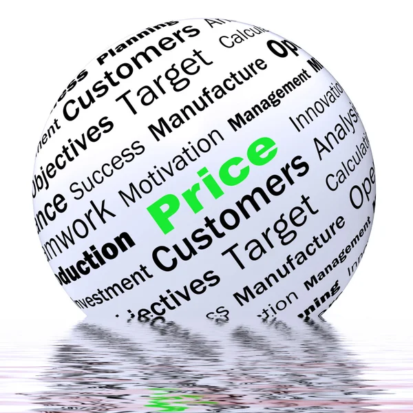 Price Sphere Definition Displays Promotions And Savings — Stock Photo, Image