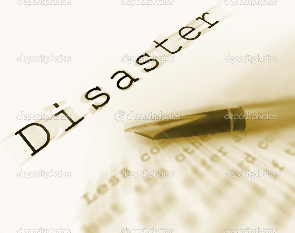 Disaster Word Displays Catastrophe Emergency Or Crisis