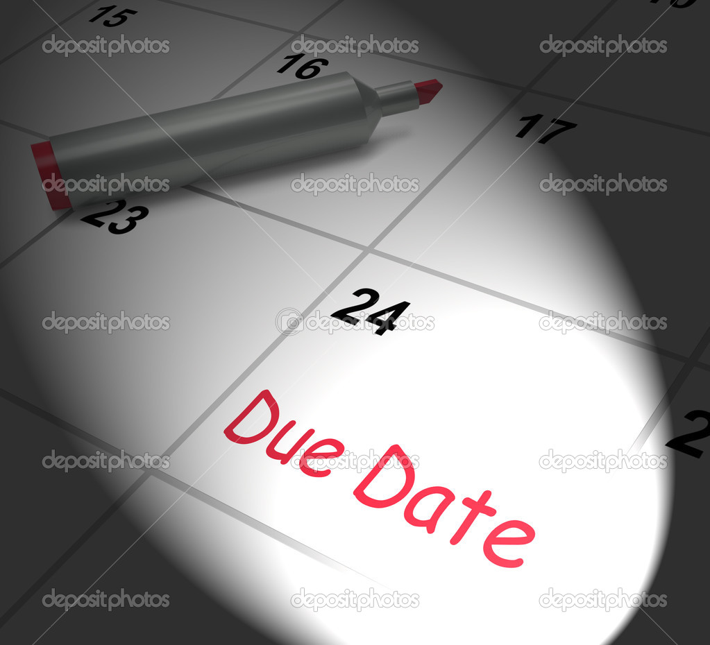 Due Date Calendar Displays Deadline For Submission