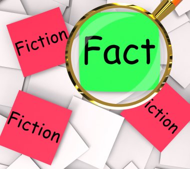 Fact Fiction Post-It Papers Show Factual Or Untrue clipart