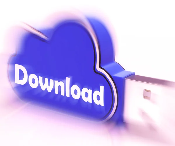 Download Cloud USB drive Means Files Downloading Or Transferring — Stock Photo, Image