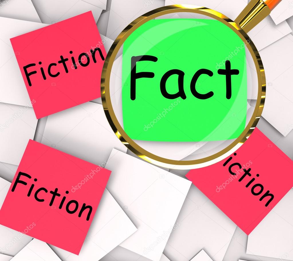 Fact Fiction Post-It Papers Show Factual Or Untrue