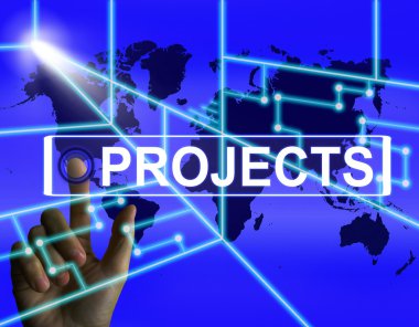 Projects Screen Indicates International or Internet Task or Acti clipart