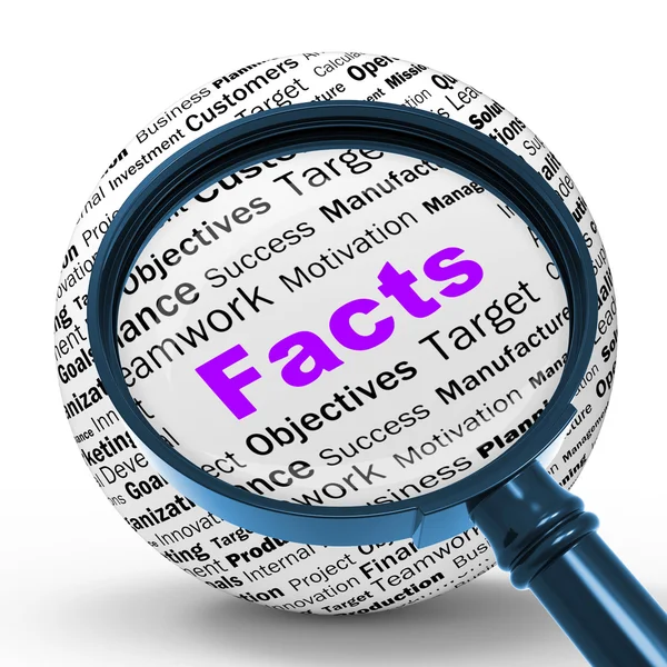 Facts Magnifier Definition Means Truth And Wisdom — Stock Photo, Image