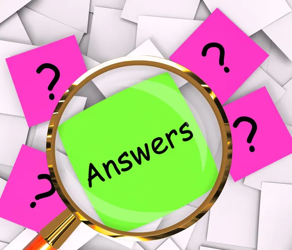 Questions Answers Post-It Papers Show Asking And Finding Out — Stock Photo, Image