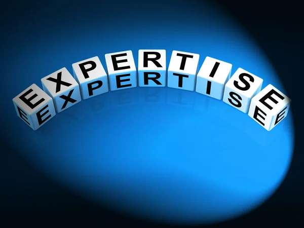 Expertise Dice Mean Expert Skills Training and Proficiency — Stock Photo, Image