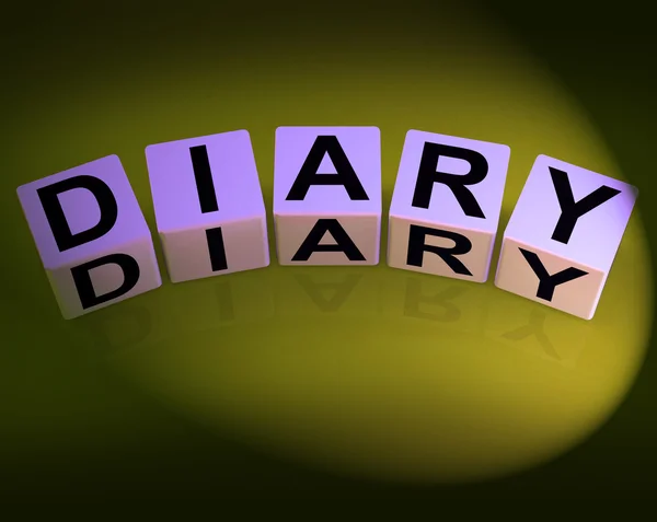 Diary Dice Mean Journal Blog или Autobiographical Record — стоковое фото