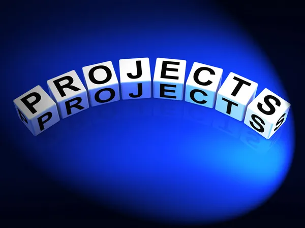 Projects Dice Represent Ideas activities Tasks and Enterprises — Stock Photo, Image