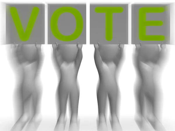 Vote Placards Shows Political Elections Or Choices — Stock Photo, Image